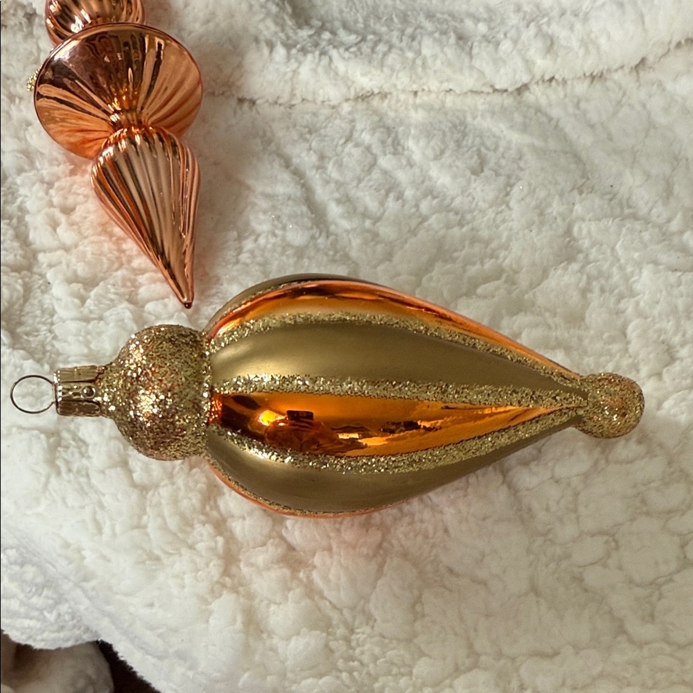 Vintage Gold and Copper Holiday Ornaments - Picture 3 of 4